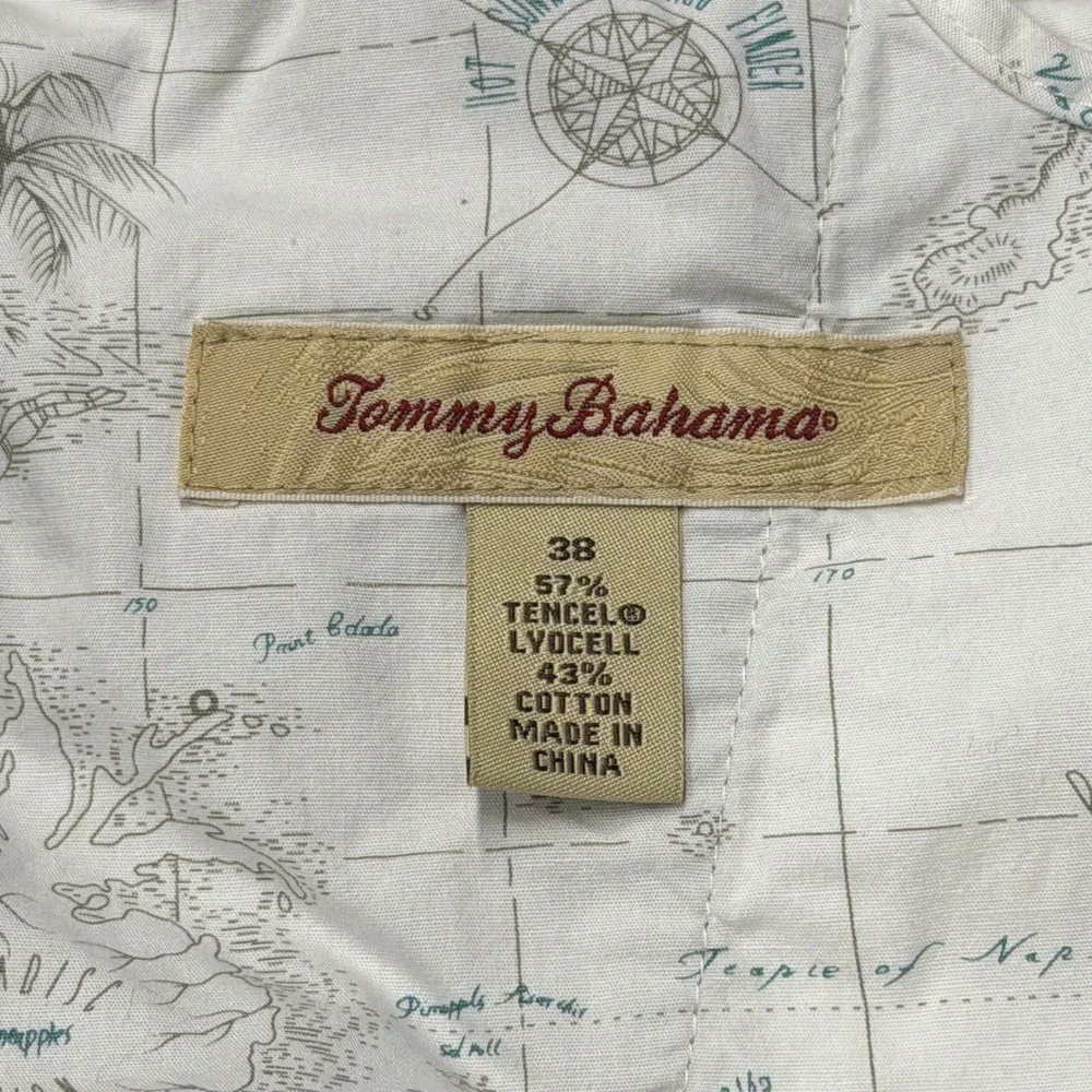 Tommy Bahama Khaki Tan Cotton Blend Cargo Shorts Mens Size 38 Island Vibe